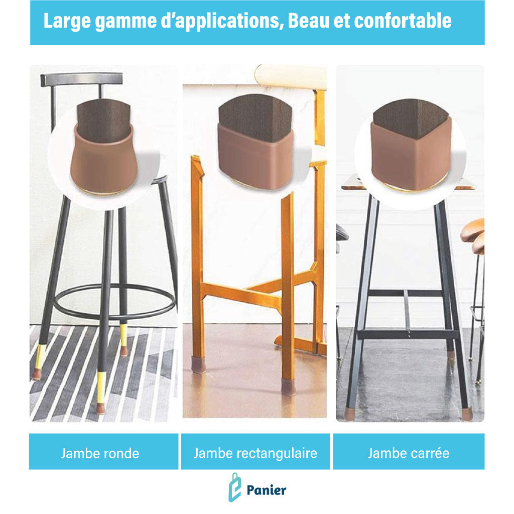 PROMOTION : Protecteur De Pieds De Meubles En Silicone Multifonctionnelle Insonorisée Pour Les Tables Les Chaises Et Les Bureaux