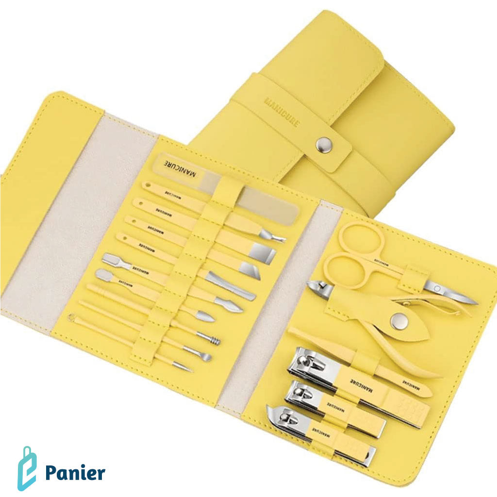 Kit Manucure Professionnel 16 en 1  En Acier Inoxydable Soin Art Cuticule Ciseaux Coupe-ongles Nouveauté