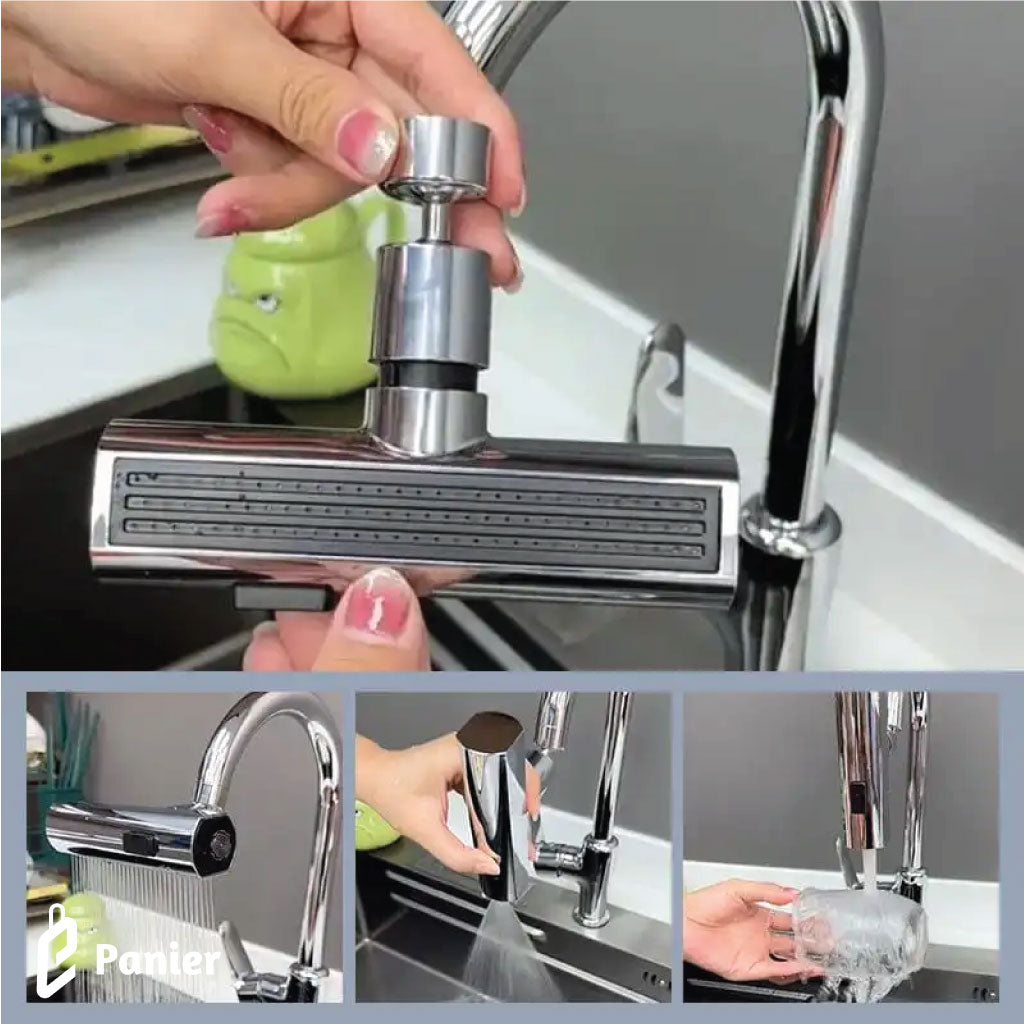 Extension Robinet De Cuisine Et Salle De Bain Cascade Anti-éclaboussures Universelle Rotative À 360