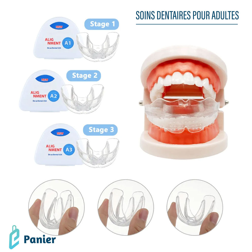 Correcteur Orthodontique Dentaire Transparent En Silicone Pour Redressement Des Dents. ( 3 Pcs )