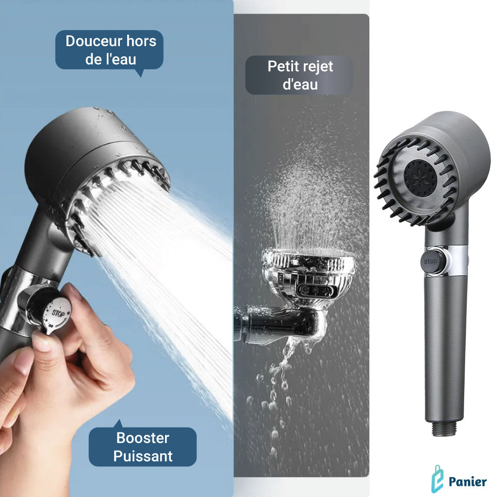 Pommeau De Douche A Haute Pression Avec Fonction De Massage Corporel A 3 Modes .