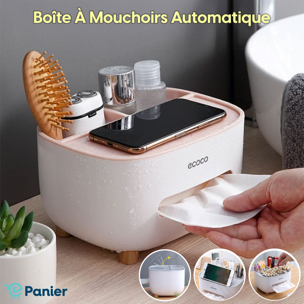 Boîte À Mouchoirs En Pvc Multifonction Avec Support De Télécommande