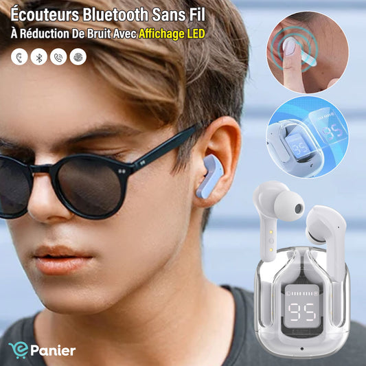 Écouteurs Bluetooth Sans Fil Avec Suppression Du Bruit Et Microphone Intégré