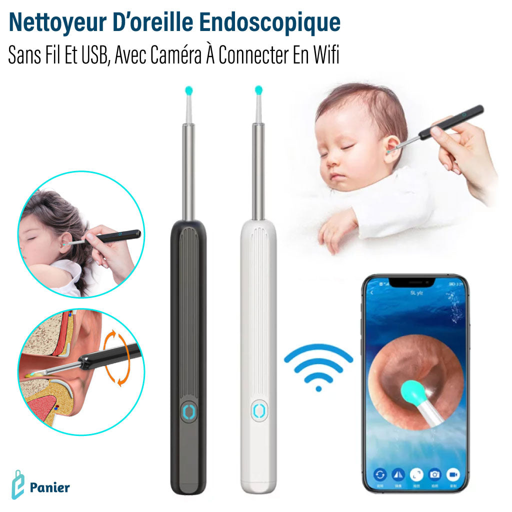 Nettoyeur D’oreille Endoscopique Sans Fil Et Usb Avec Caméra À Connecter En Wifi