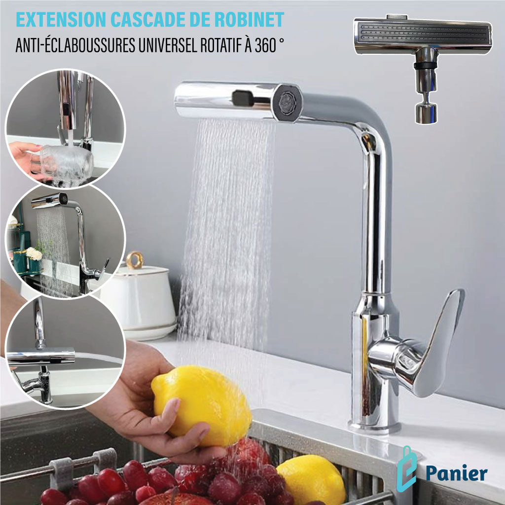 Extension Robinet De Cuisine Et Salle De Bain Cascade Anti-éclaboussures Universelle Rotative À 360