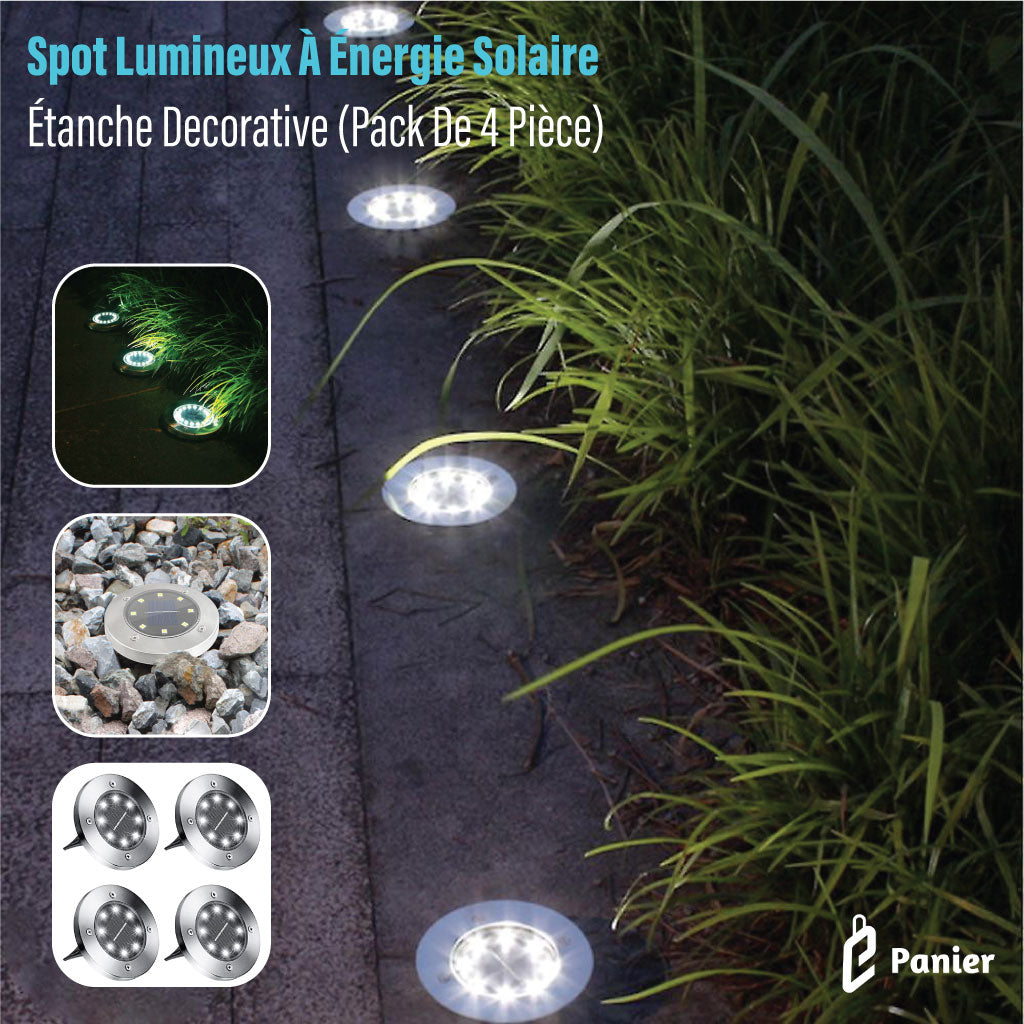 Spot Lumineux À Énergie Solaire Étanche Decorative Pour Les Jardin, Escaliers, Chemin, Et Les Terrasses (Pack De 4 Pièce)