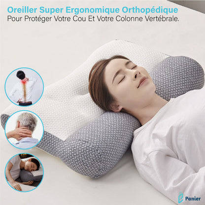Oreiller Super Ergonomique Orthopédique Pour Protéger Votre Cou Et Votre Colonne Vertébrale.