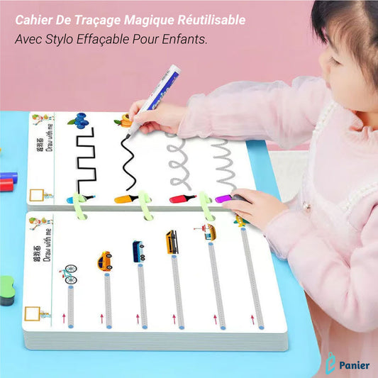 Cahier De Traçage Magique Réutilisable Avec Stylo Effaçable Pour Enfants