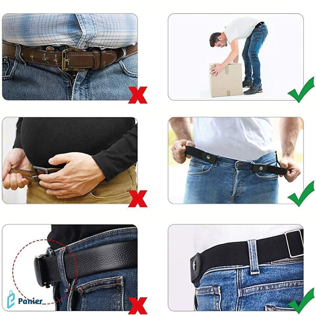 Ceinture Élastique Mince À Fermeture Sans Boucles Aux Jeans Pantalons Robes Pour Hommes Femmes Et Enfants