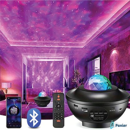 Projecteur Led Ciel Étoilé Et Galaxie, Haut-parleur Bluetooth Intégré Luminaire Décoratif D'intérieur, Idéal Pour Une Chambre À Coucher