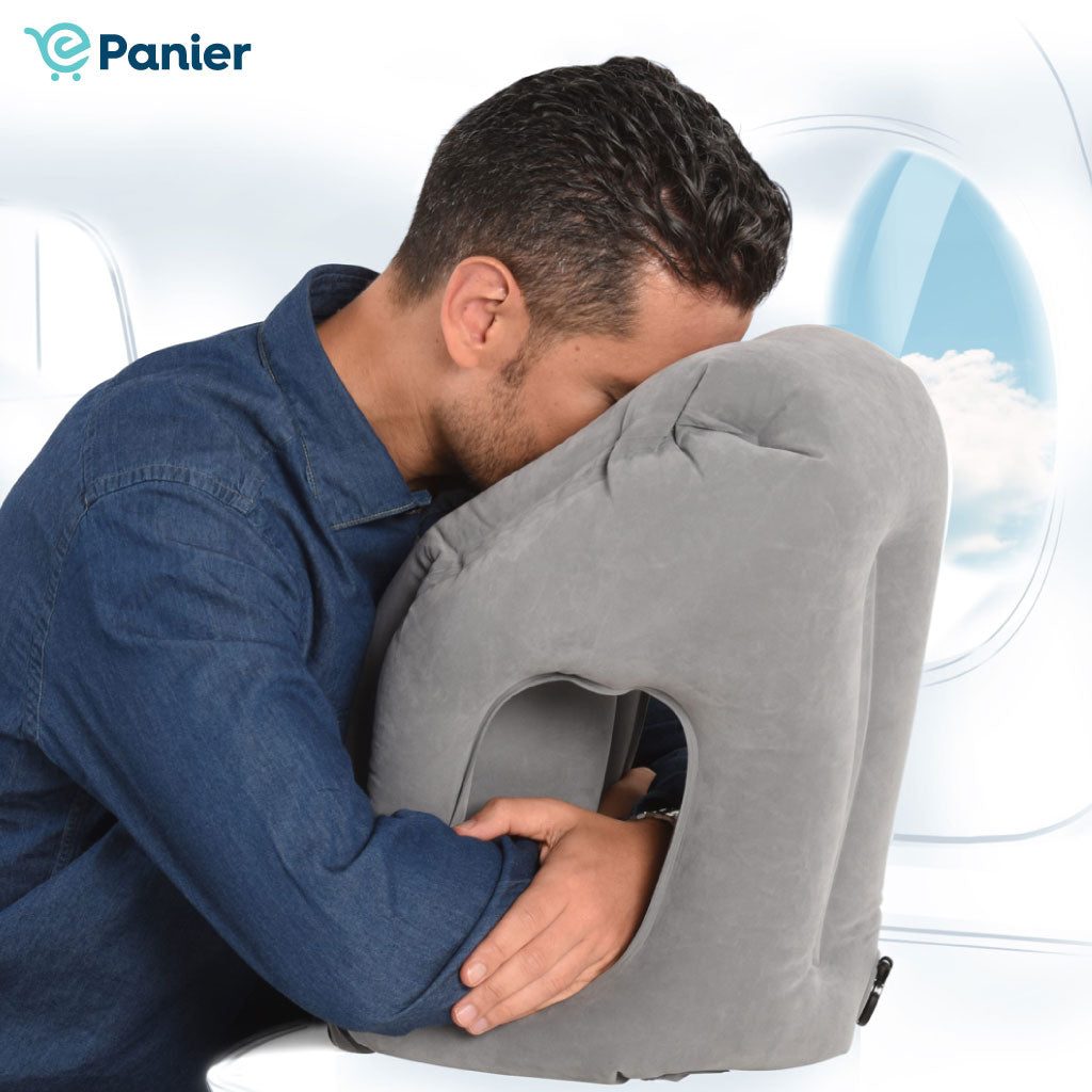 Oreiller De Voyage Gonflable Ergonomique Pour Le Confort Et Le Soutien Ultimes De La Tête, Le Cou Et Les Lombaires