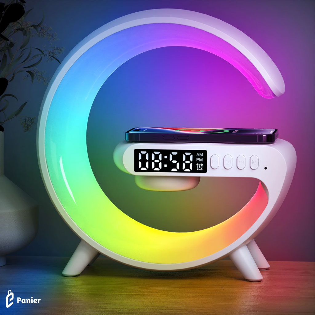 Lampe Led Rgb Intelligente Avec Chargeur Sans Fil Et Haut-parleur Bluetooth