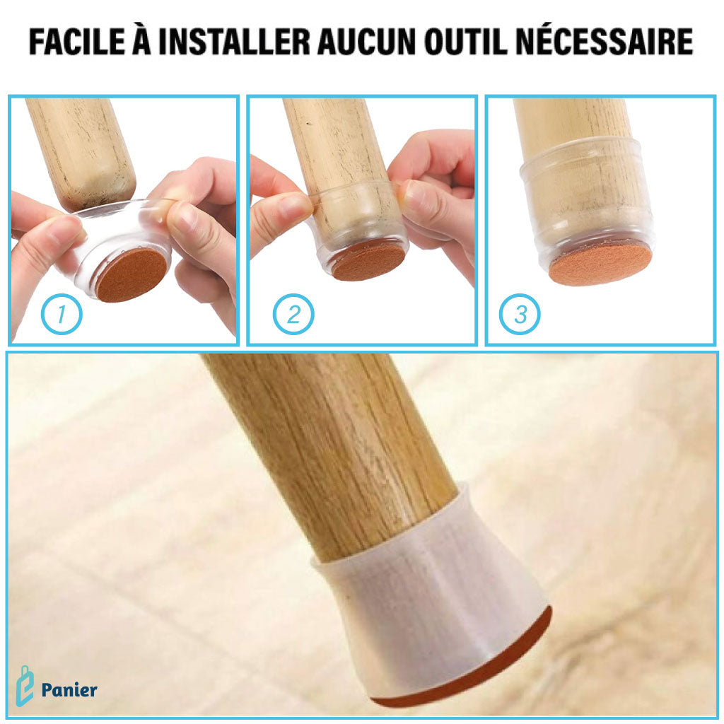 PROMOTION : Protecteur De Pieds De Meubles En Silicone Multifonctionnelle Insonorisée Pour Les Tables Les Chaises Et Les Bureaux