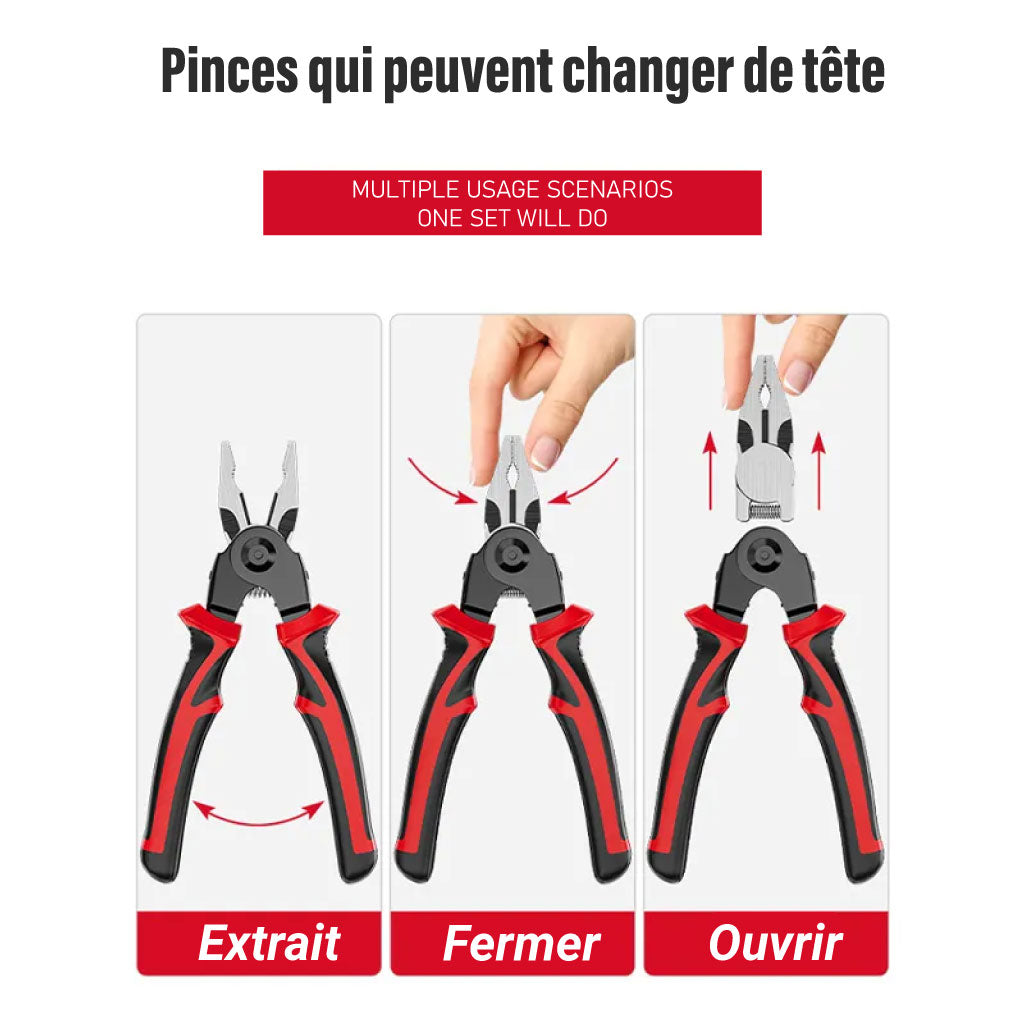 Ensemble D'outils De Pinces 5 En 1 Multifonctionnelle Pour Dénuder Sertir Cisaille Maîtrise