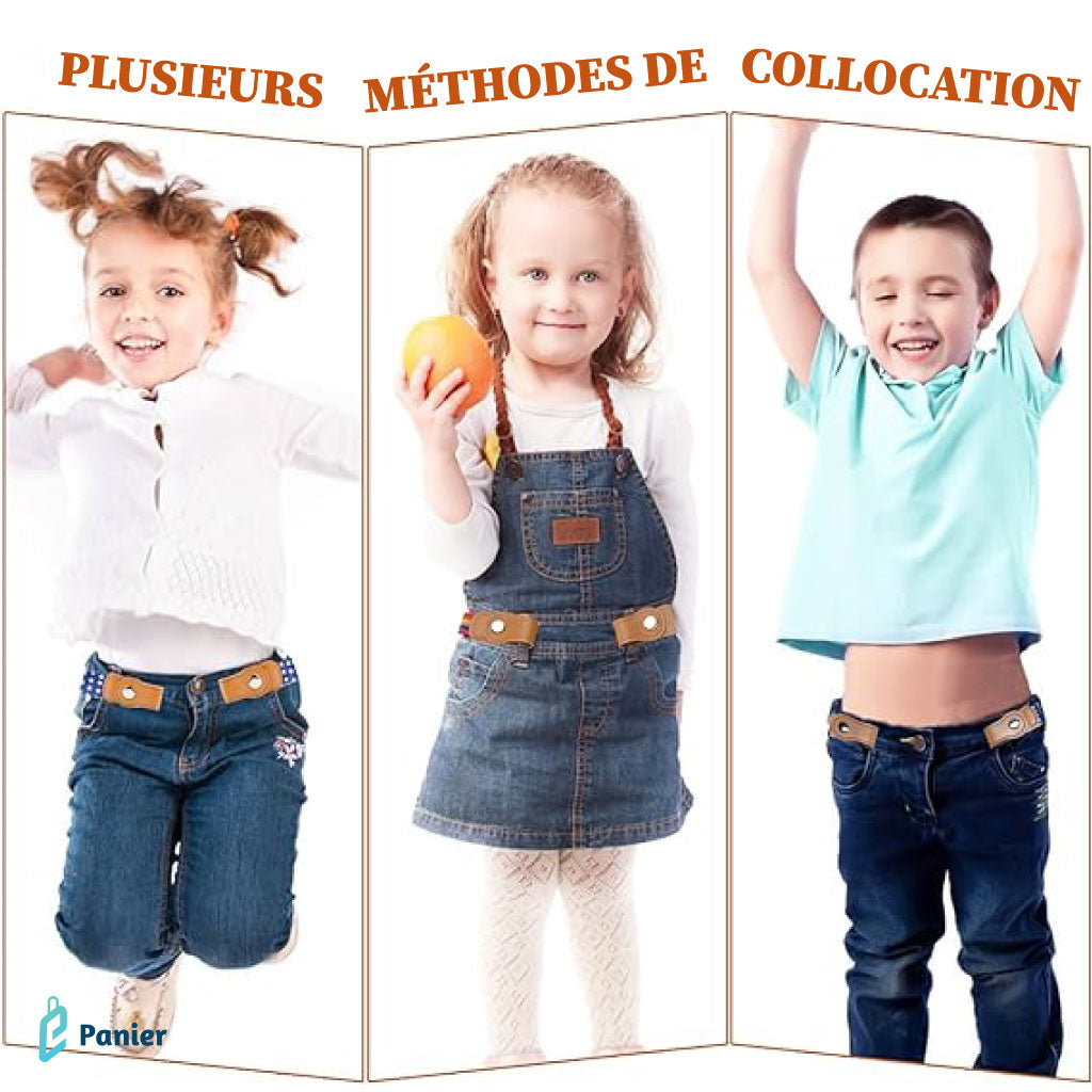 Ceinture Élastique Mince À Fermeture Sans Boucles Aux Jeans Pantalons Robes Pour Enfants