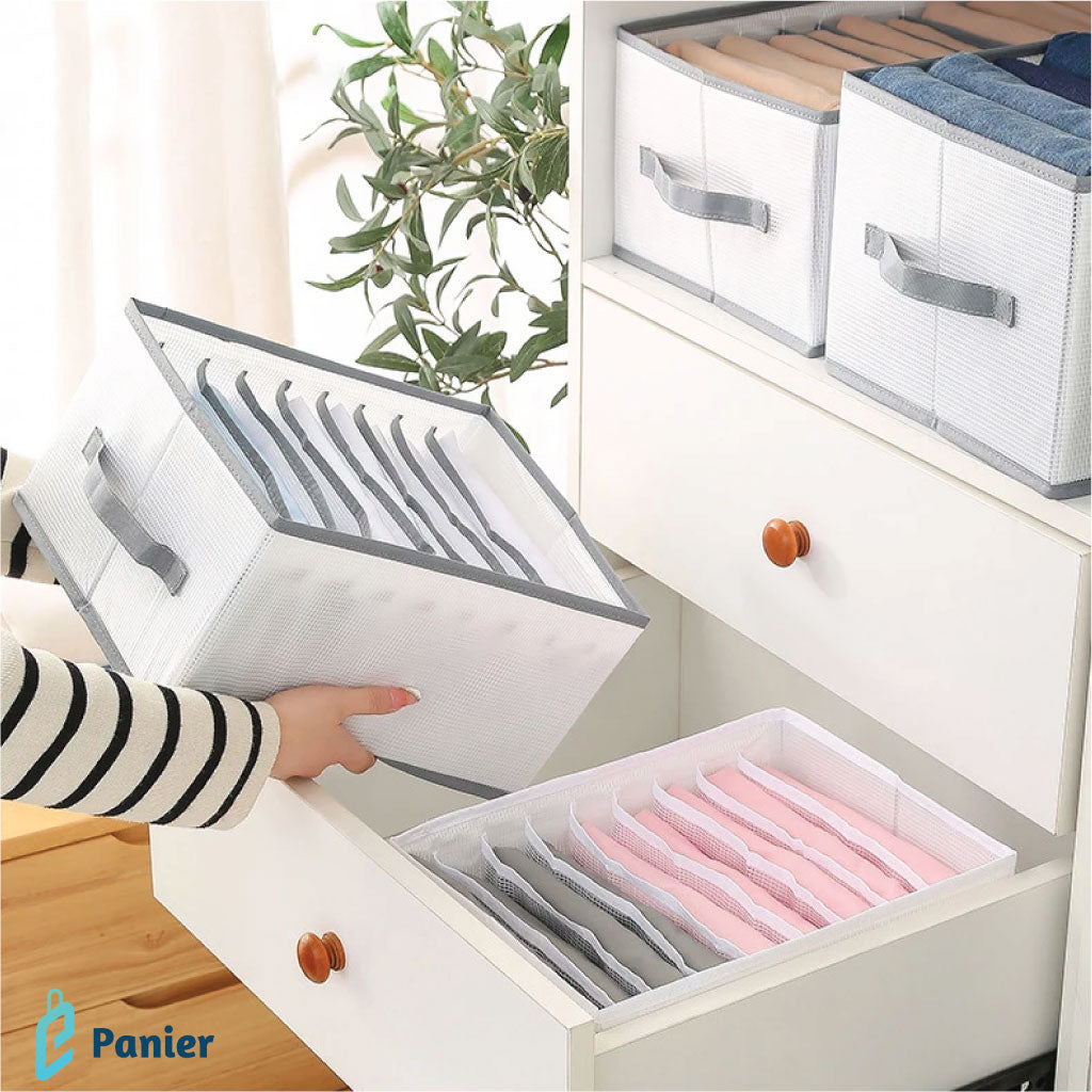 Organisateur De Placard Pliable Avec 9 Compartiments, Lavable Et Adapté Pour Ranger Les Vêtements.