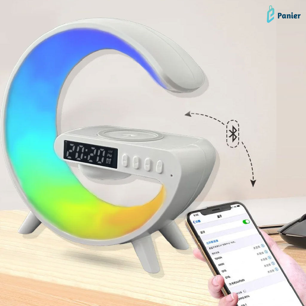 Lampe Led Rgb Intelligente Avec Chargeur Sans Fil Et Haut-parleur Bluetooth