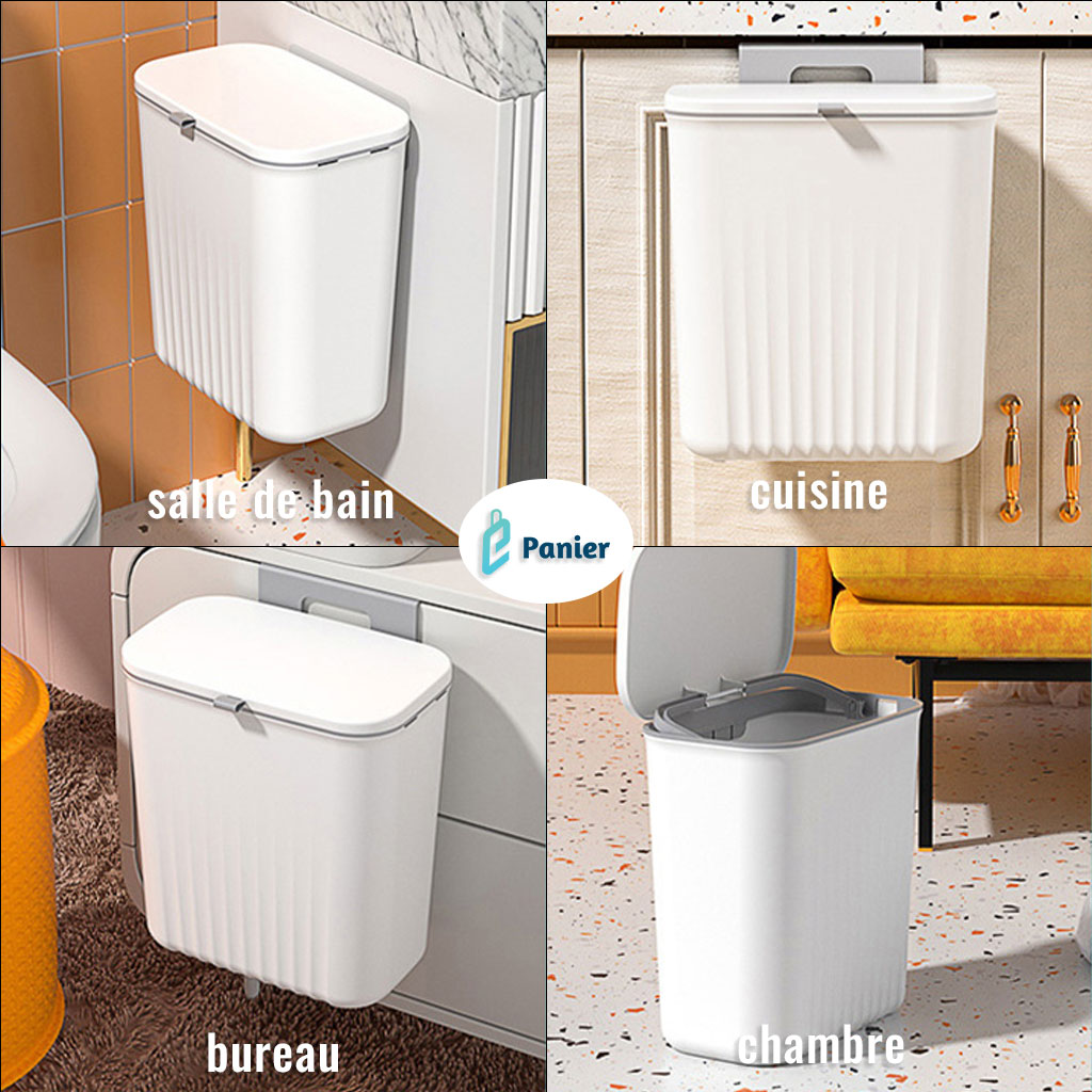 Poubelle Murale Polyvalent Pour Cuisine , Salle De Bain , Chambre Et Bureau.