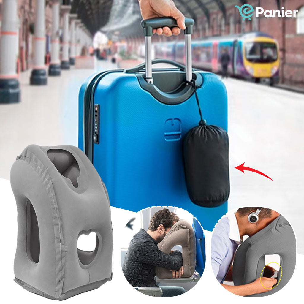 Oreiller De Voyage Gonflable Ergonomique Pour Le Confort Et Le Soutien Ultimes De La Tête, Le Cou Et Les Lombaires