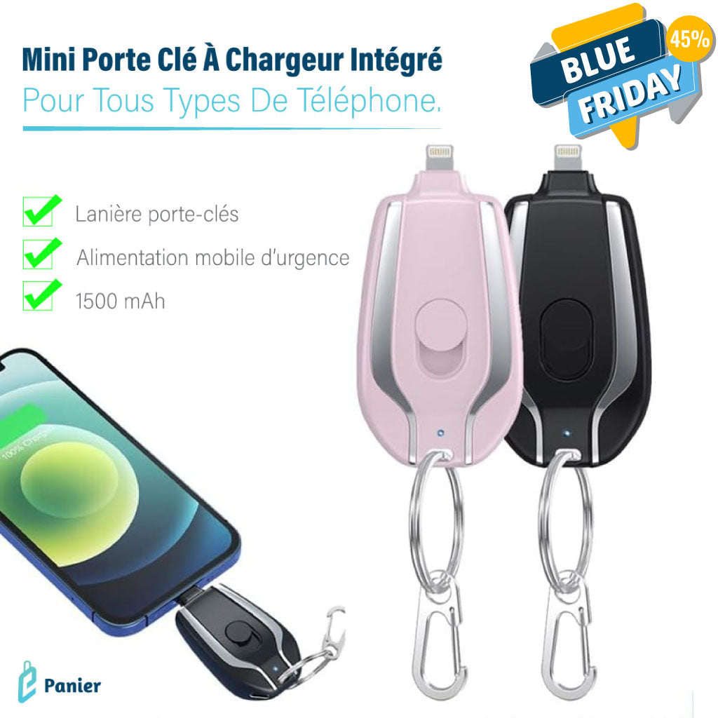 Mini Porte-clé Avec Chargeur Intégré Compatible Avec Tous Les Types De Téléphones.
