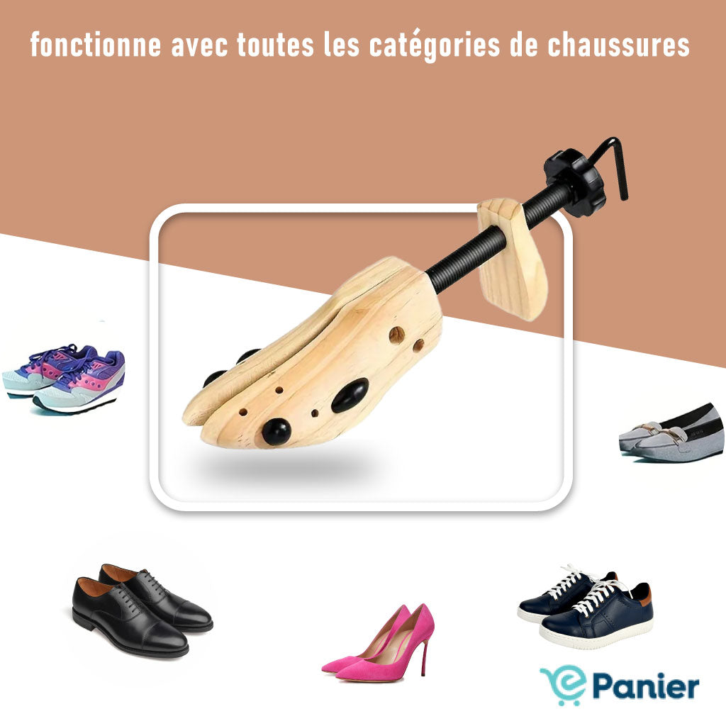 Extenseurs De Chaussures Professionnels Réglables En Bois À Deux Voies