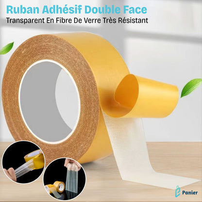 Ruban Adhésif Transparent Double Face En Fibre De Verre 20m